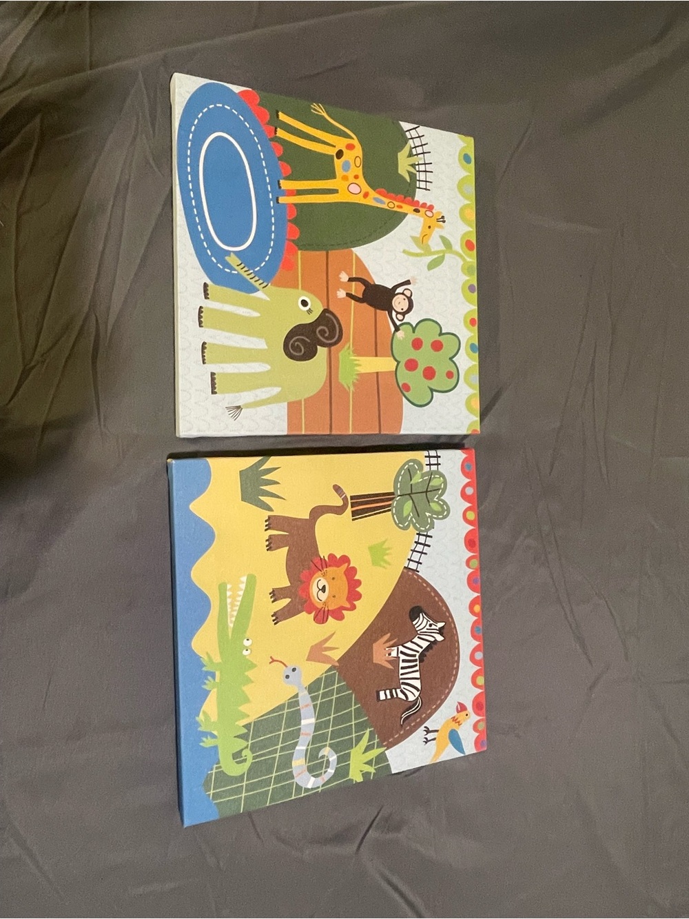 Playful Safari Animal Canvas Art Set - Multi-Color
